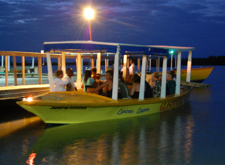 Visitors-on-a-boat-at-the-Luminous-Lagoon-at-night-in-Falmouth-Jamaica